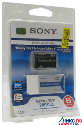    SONY Memory Stick PRO DUO MagicGate 8Gb + MS DUO-- >MS Adapter