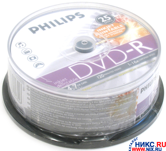   DVD-R Philips 16x 4.7Gb [. 25 .]  , printable