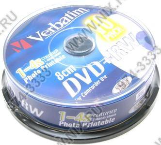  Mini DVD+RW Verbatim 1.4Gb 4x  (10 ) 8cm Cake Box, printable 43641