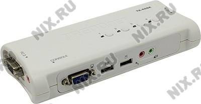 купить Переключатель KVM 4-port USB  TRENDnet [TK-409K](клавиатураUSB+мышьUSB+VGA15pin+audio)