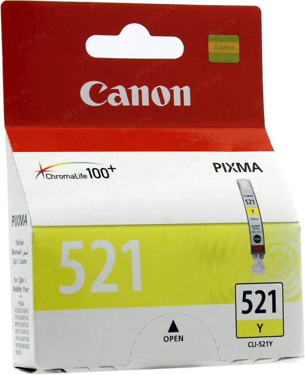   Canon CLI-521Y Yellow  PIXMA IP3600/4600, MP540/620/630/980