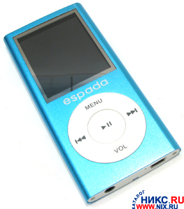   Espada [E-326D-1Gb-Blue](MP3/WMA/JPG/TXT Player,,FM,1Gb,MicroSD,USB2.0,Li-Ion)