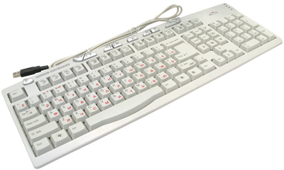   USB&PS/2 OKLICK Multimedia Keyboard [510S] White 107+10 / [38337-USB&PS/2]