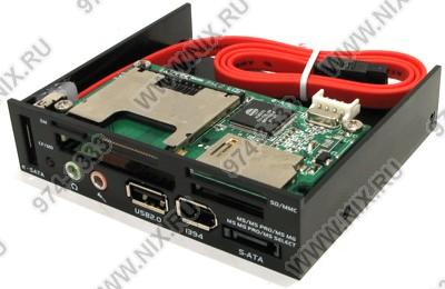   3.5 Internal 7-in-1 USB2.0[Black]CF/MD/SM/MMC/SD/MS(/Pro)Card Reader+tUSB+eSata+audio+1394