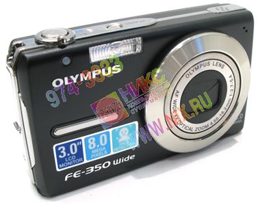    Olympus FE-350 Wide Black(8.0Mpx,28-112mm,4x,F2.7-5.4,JPG,20.5Mb+0Mb xD,3.0,USB,AV,