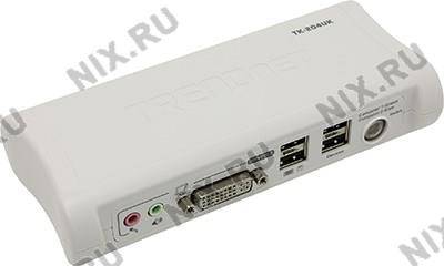 купить Переключатель KVM 2-port USB TRENDnet [TK-204UK]  DVI  Switch with Audio (клавиатура USB+мышь USB+DV