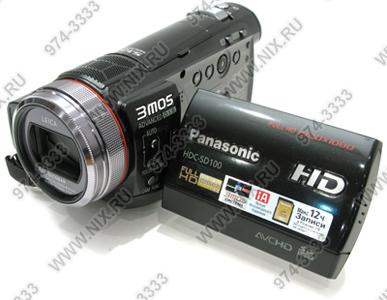    Panasonic HDC-SD100-K[Black](AVCHD 1080/25p,SD/SDHC,3xLCD,12xZoom,,,4Gb SD,2