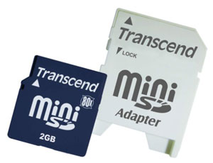    miniSD 2Gb Transcend [TS2GSDM80] 80x + miniSD Adapter