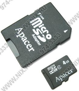    microSDHC  4Gb Apacer Class6+microSD-- >SD A
