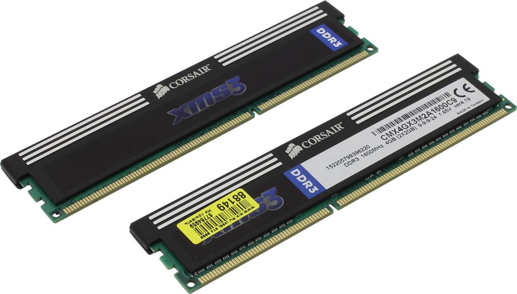    DDR3 DIMM  4Gb PC-12800 Corsair XMS3 [CMX4GX3M2A1600C9] KIT2*2Gb