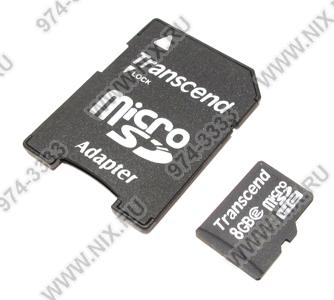    microSDHC  8Gb Transcend [TS8GUSDHC2] Class2+microSD-- >SD Adapter