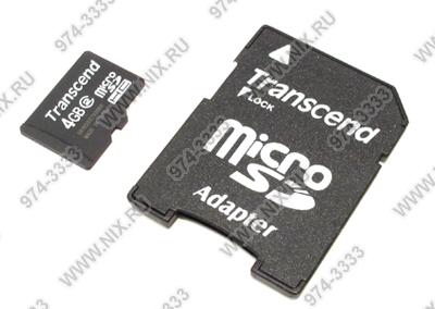    microSDHC  4Gb Transcend [TS4GUSDHC2] Class2+microSD-- >SD Adapter
