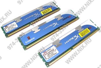    DDR3 DIMM  3Gb PC-16000 Kingston HyperX [KHX2000C9D3K3/3GX] KIT 3*1Gb CL9