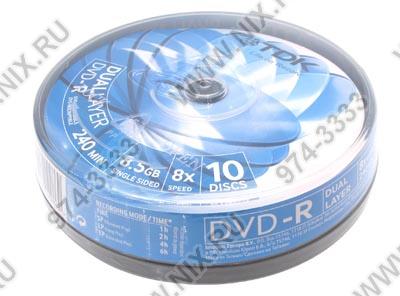   DVD-R TDK  8x 8.5Gb ( 10 ) Cake box dual layer