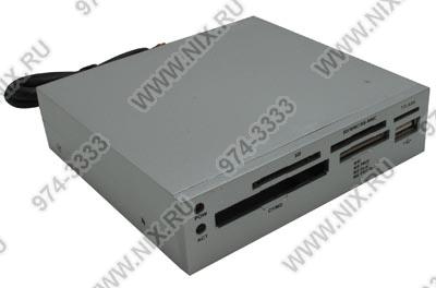   HighPaq [ICR-E001-Silver]3.5 Internal USB2.0 CF/MD/MMC/SDHC/xD/SM/MS(/Pro/Duo)Card Reader/W