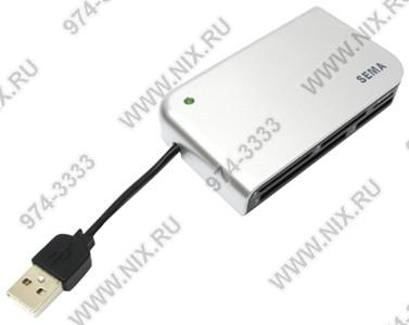   Sema [SFD-321F/Q1SR Silver] USB2.0 CF/MD/xD/MMC/SD/microSD/MS(/Pro/Duo)Card Reader/Writer