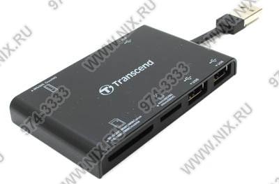   Transcend[TS-RDP7K-Black]USB2.0 MMC/RSMMC/SDHC/microSDHC/MS(/Pro/Duo/M2)Card Reader/Writer+2