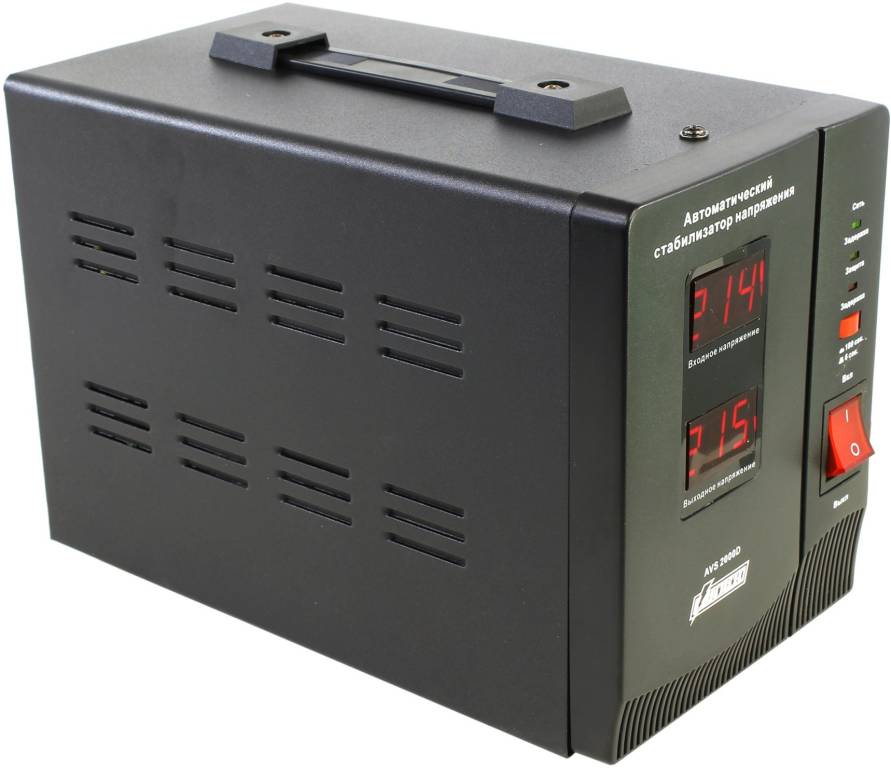 купить Стабилизатор  2000VA Powerman AVS 2000D Black(вх.140-260 В, вых.220 В ±8%,, клеммы для подключения)