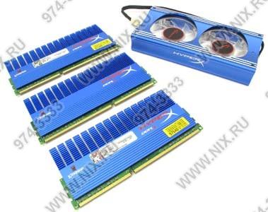    DDR3 DIMM  6Gb PC-16000 Kingston HyperX [KHX2000C9AD3T1FK3/6GX]  KIT 3*2Gb CL9+Fan