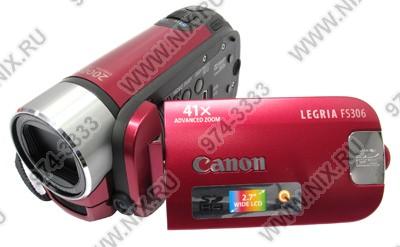    Canon Legria FS306 Red 4Gb Digital Video Camcorder(0.8Mpx,37x Zoom,,2.7,SD/SD