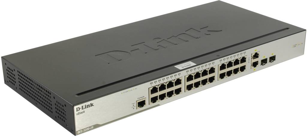   26-. D-Link [DES-3200-26] Switch (10/100Mbps + 2Combo 1000BASE-T/SFP)