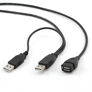купить Кабель удлинитель USB 2.0 2хAM -- >AF 1.8м проф. черный (CCP-USB22-AMAF-6)