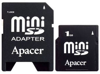    miniSD 1Gb Apacer + miniSD Adapter