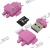    microSDHC 8Gb Qumo Fundroid [QM8GCR-MSD10-FD-PNK] Class10+USB microSD Reader